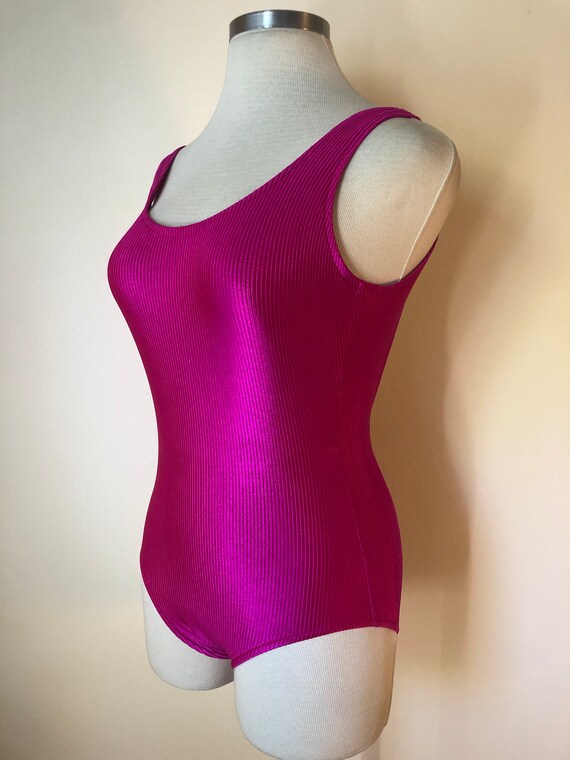 Vintage Hot Pink Ribbed One Piece Swimsuit ||  Si… - image 8
