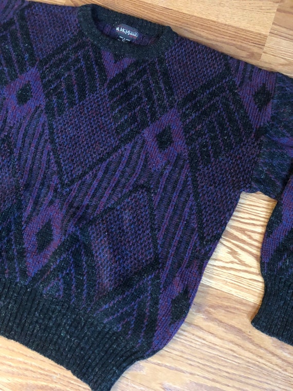 Cool Vintage Mod Knit Sweater || Large || 1980s - image 1