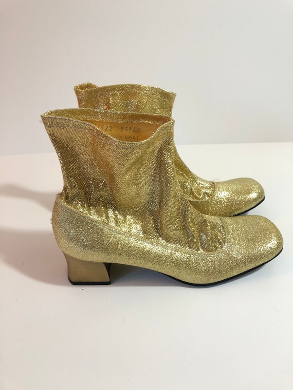 gold metallic booties