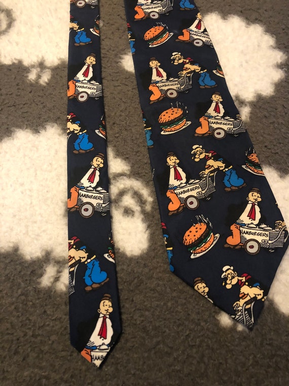 Vintage Popeye Silk Necktie || 1990s || Popeye vis