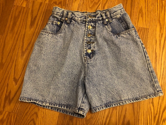 1980's Rio Button Fly Riveted Denim Shorts || Siz… - image 1
