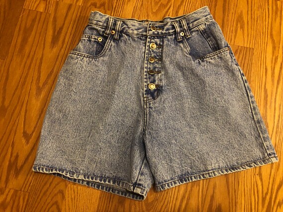 1980's Rio Button Fly Riveted Denim Shorts || Siz… - image 1