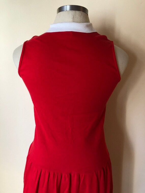 1970's Red Drop Waist Jersey Tennis Dress by CYNT… - image 5