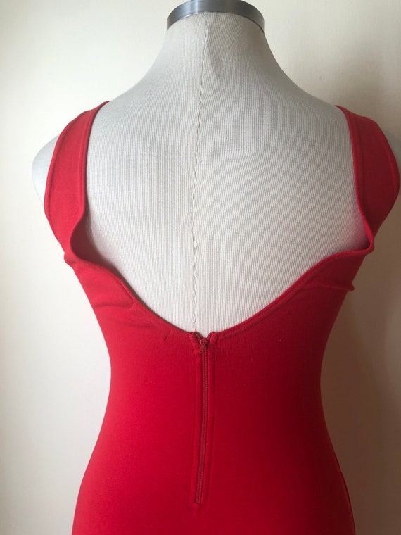 1980s Red Tank Dress || Large || Cindy Crawford - image 3