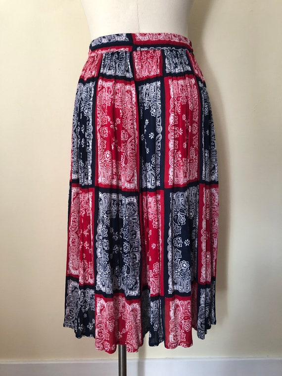 Vintage Bandana Print Skirt || Large || 1980s - image 5