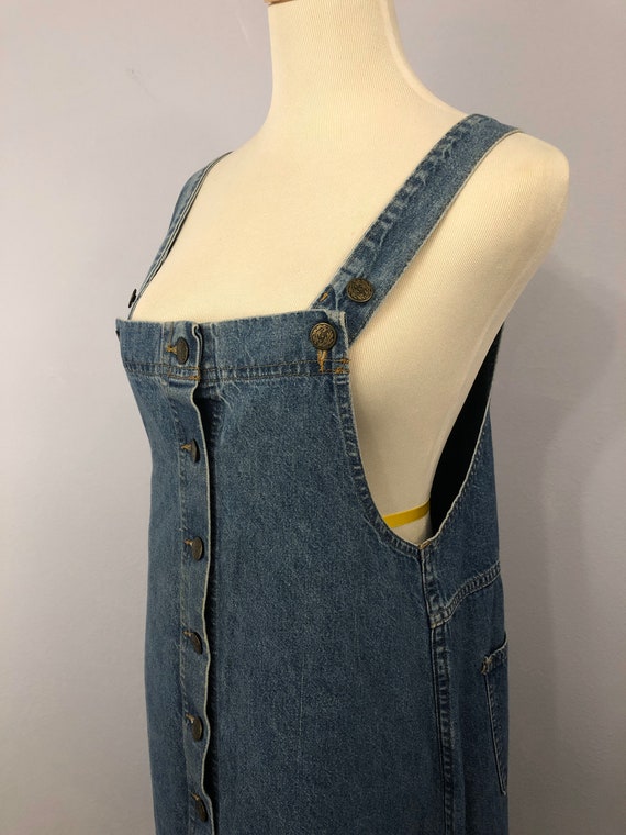 1980's Denim Overalls Dress  || Vintage Denim || … - image 7