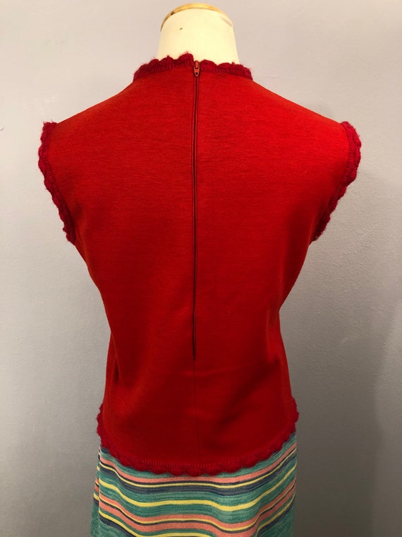 Red Knitwear Blouse with Crochet Edge Details || … - image 3