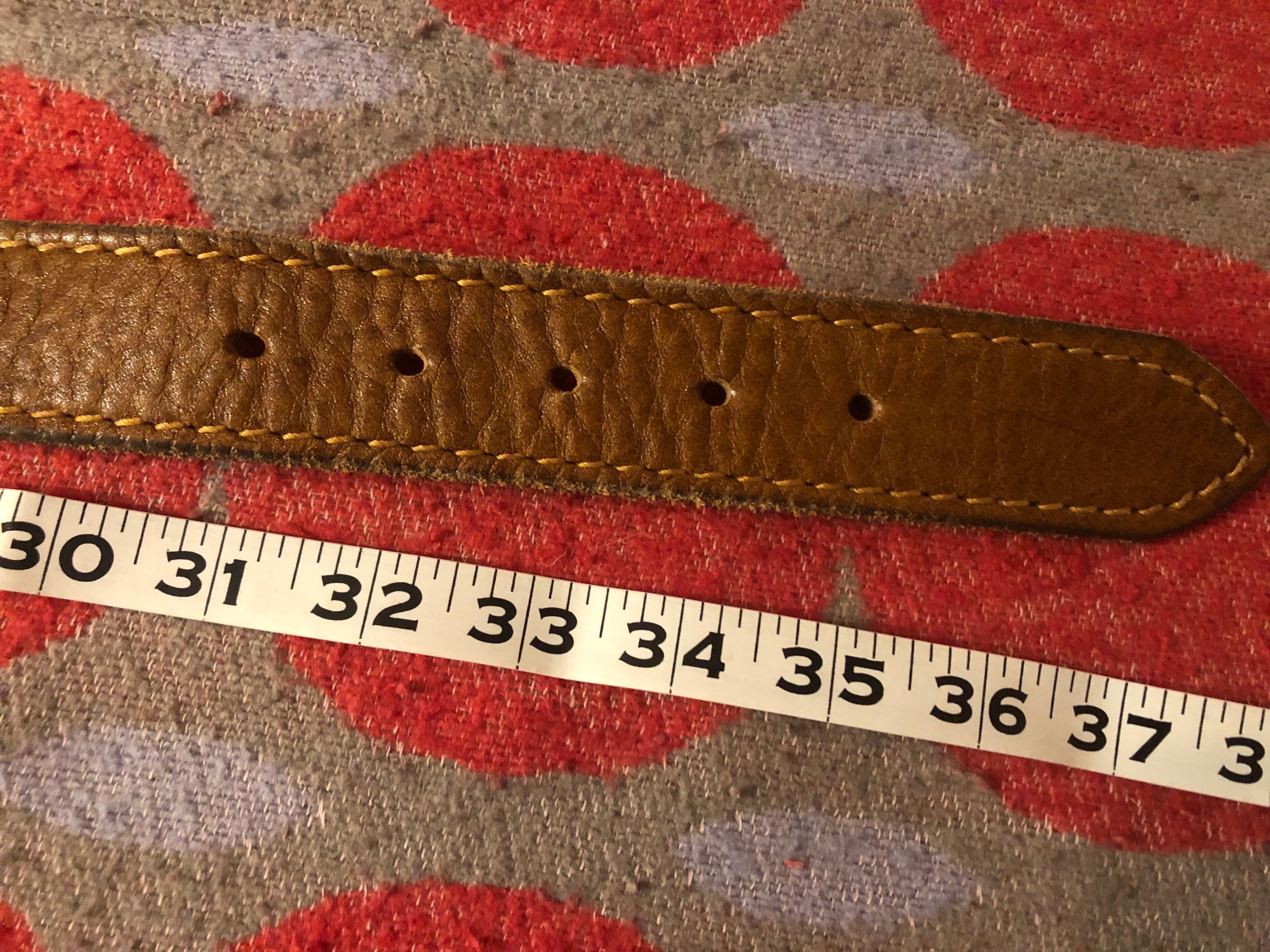 Vintage Hand Curried Steerhide Belt || Size 34 || Saks Fifth  display picture 2