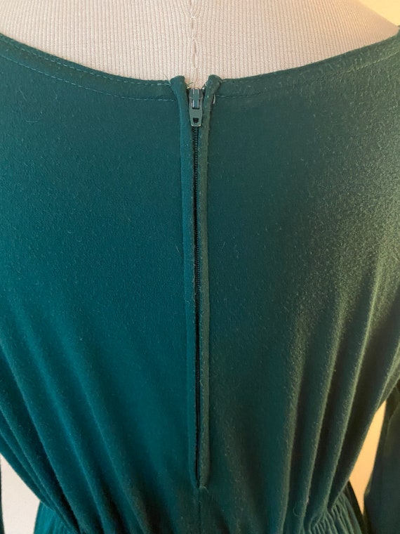1970s Emerald Green Day Dress by Verona || Large - image 5