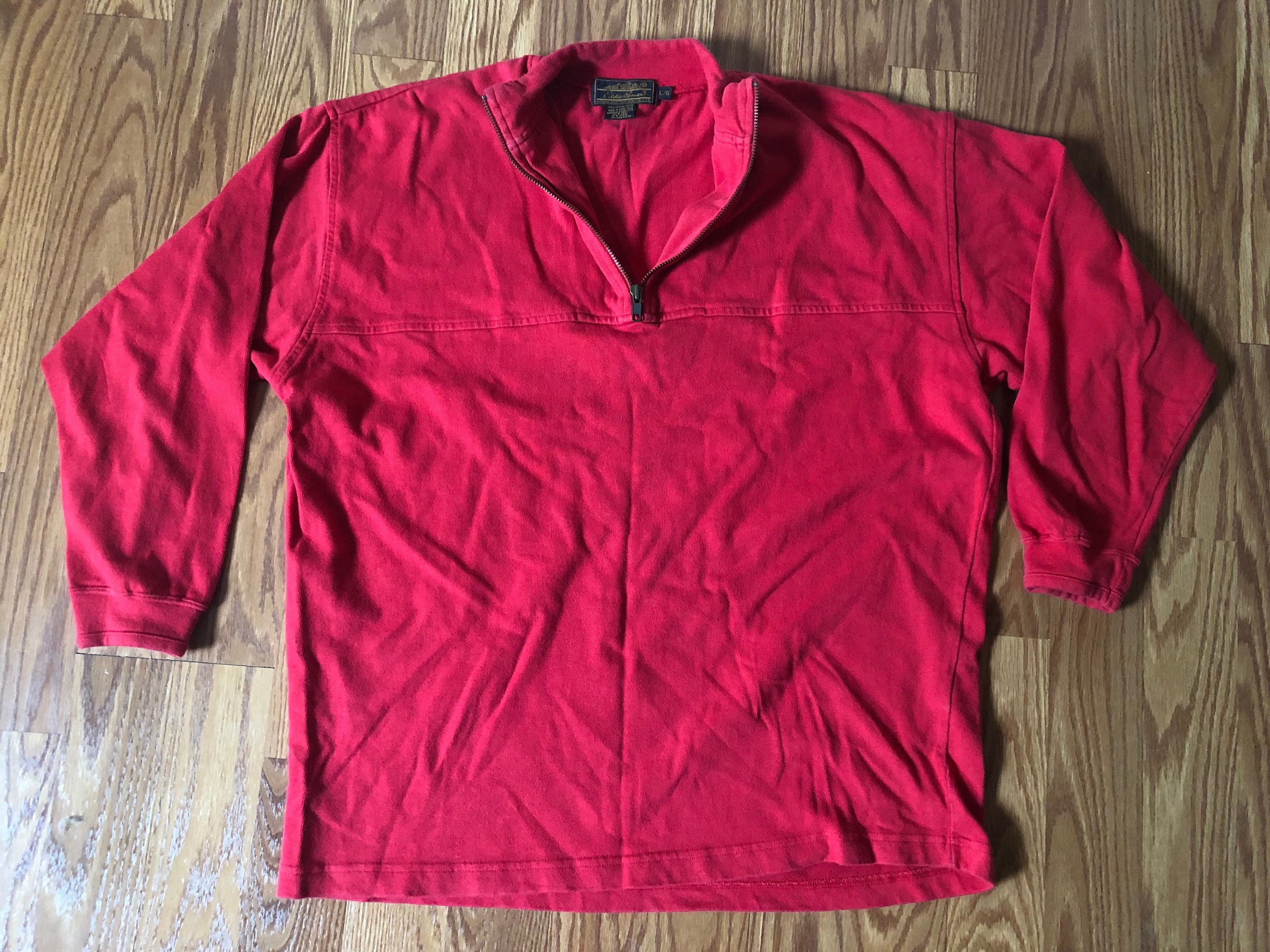 Half Zip Reverse Weave Eddie Bauer Sweatshirt || Large || 1980s - Etsy