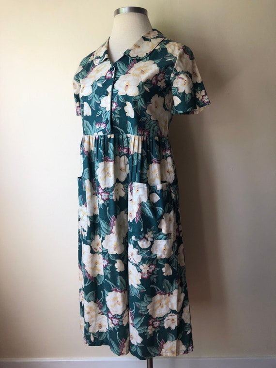 Cute Mid Century Summer Shirtdress || XL || 1960s