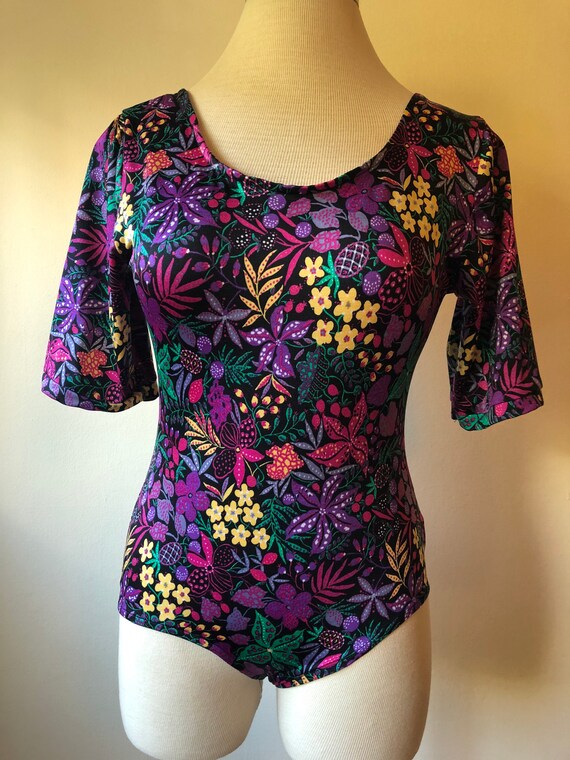 Vintage Floral Leotard Lizzo-Style || Large ||