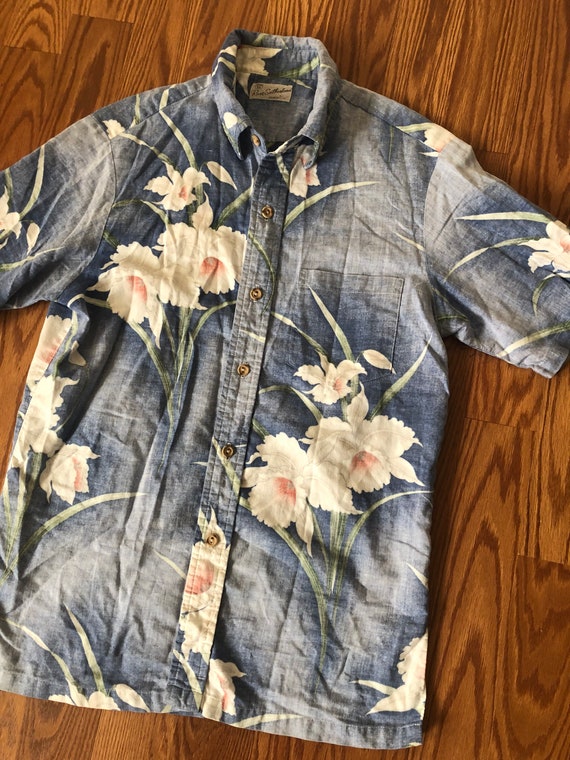 Vintage Reverse Print Hawaiian Shirt || Medium || 