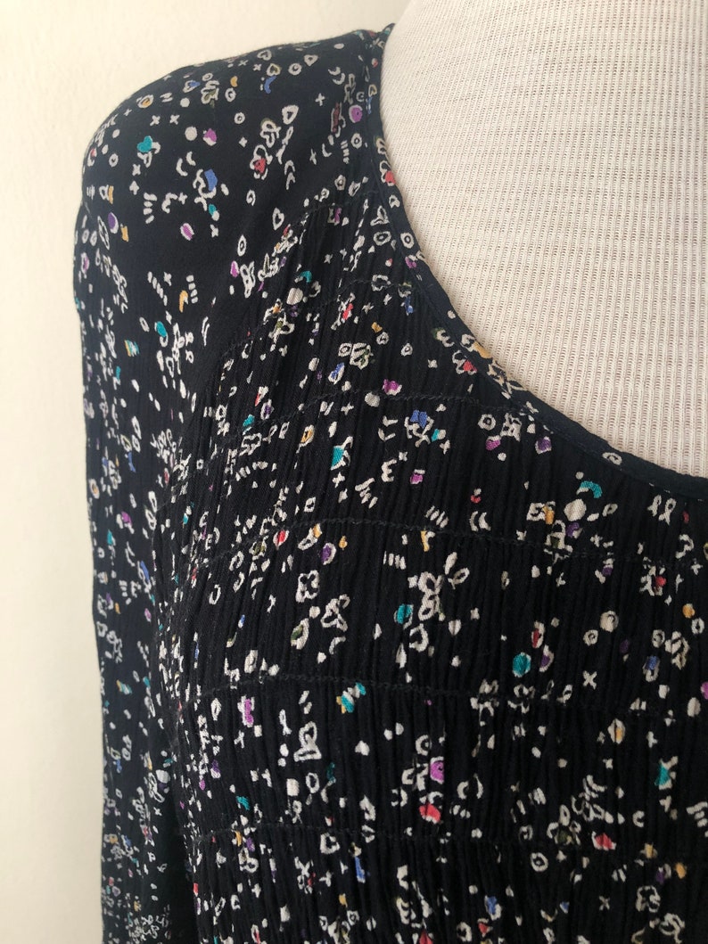 CHEZ by Tandy 80s Plus Size Floral Dress Grunge 1X