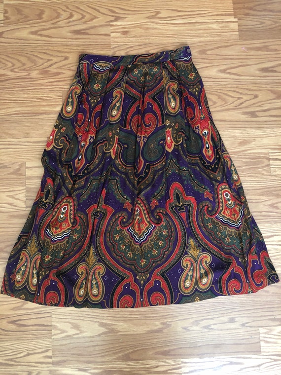 Vintage Paisley Skirt  ||  Size 12  ||  1980s
