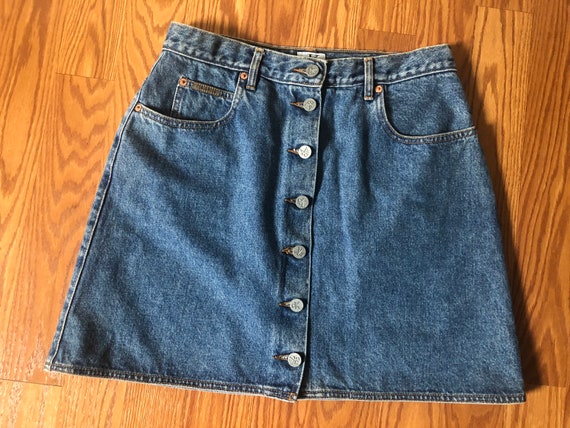 Vintage CK Denim Skirt || Size 11 - W31 || 1980s … - image 1