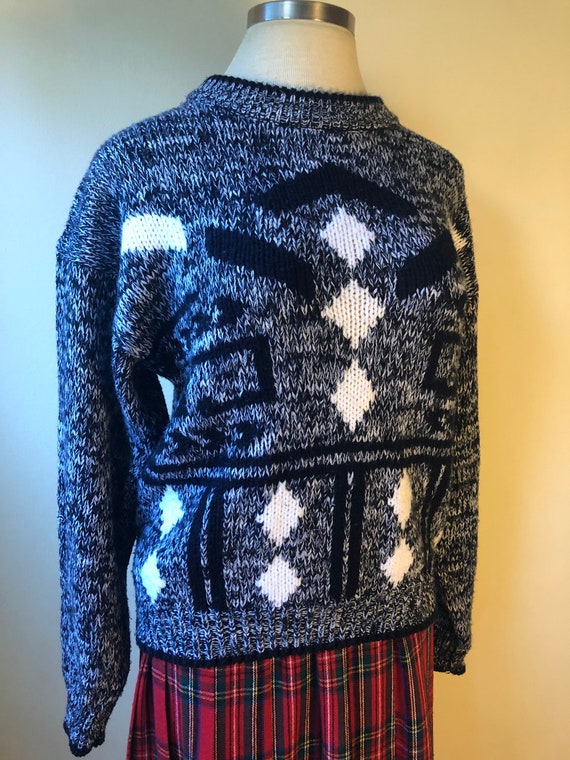 Vintage Acrylic Knit Ugly Sweater || Large || 1980