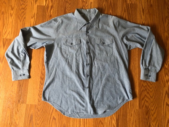 Vintage Single Stitch Uniform Shirt || XL || 1960s - image 2