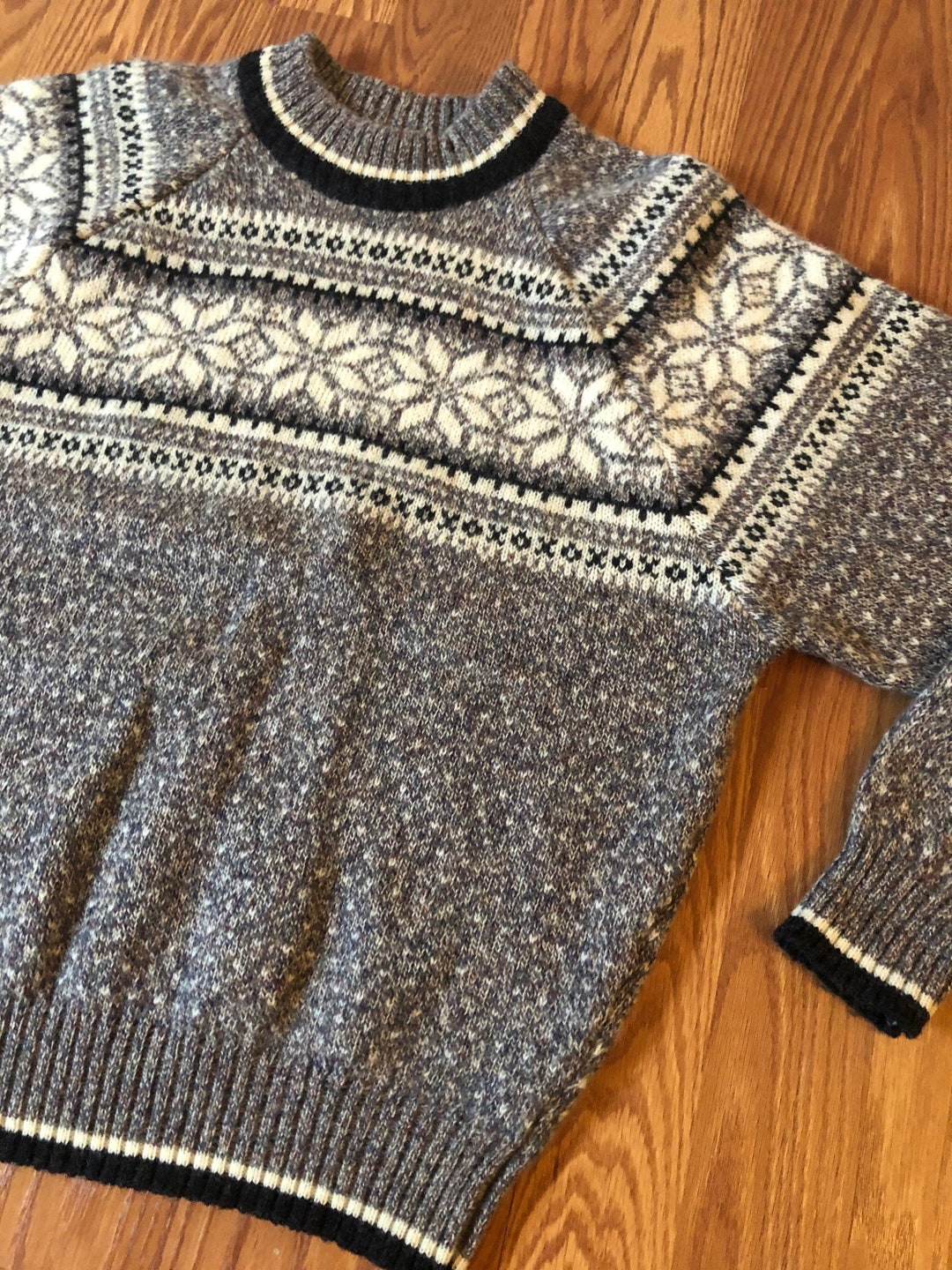 Vintage Snowflake Knit Wool Sweater by Jordache Medium 1980s - Etsy