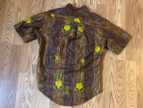 Vintage Hawaiian Shirt with Pineapples || Medium … - image 5