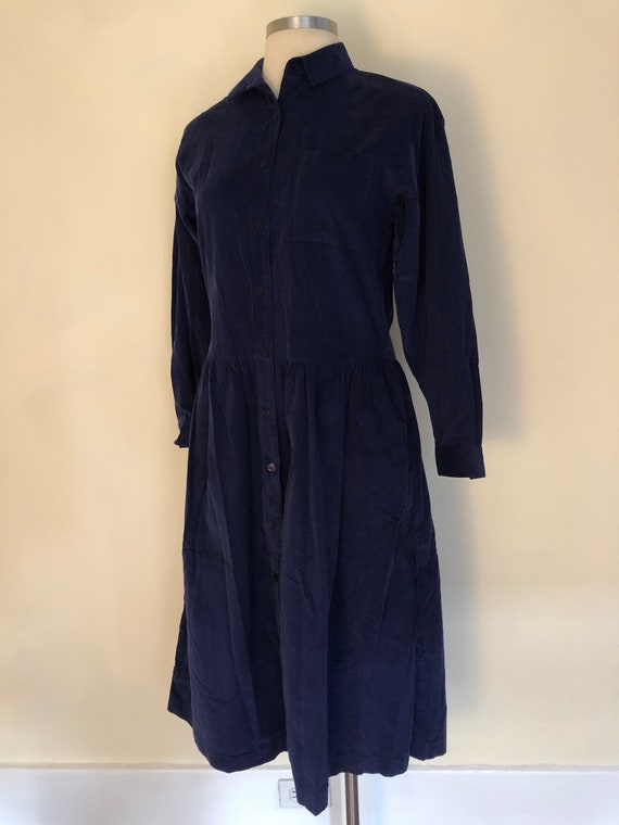 Corduroy NWT Eddie Bauer Navy Blue Dress || Large 