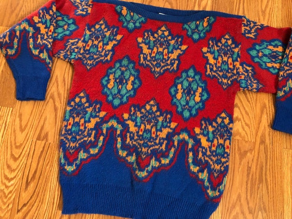 Cool 80s Knit Sweater || Large - image 4