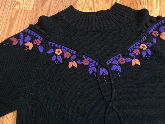 Vintage Mockneck Knit Sweater || Large || Pastel … - image 3
