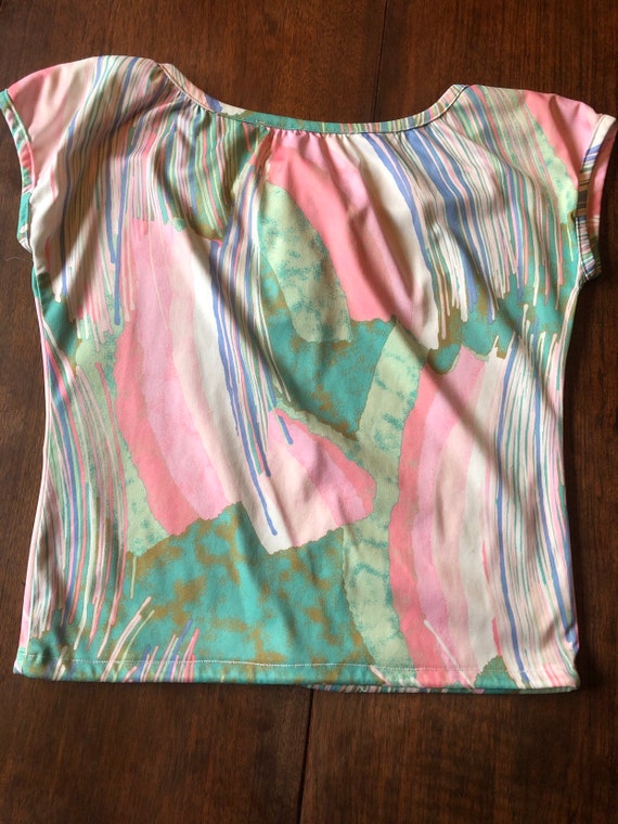 Vintage Tropical Crop Top ||  1980s - image 2