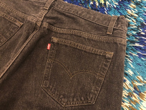 1980s Chalkboard Black Levis 501 Button Fly Jeans… - image 2