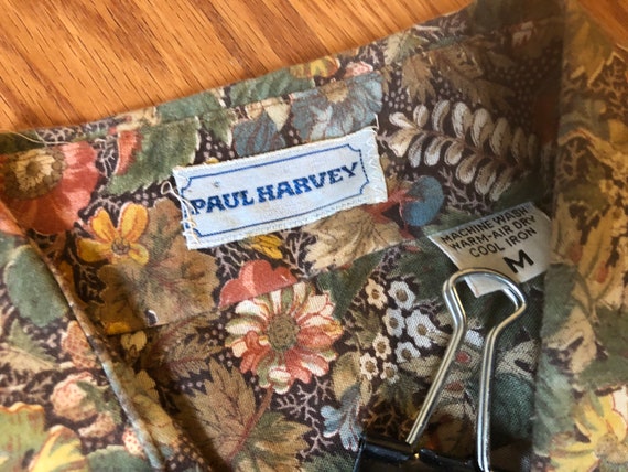 Botanical Spring Bloom Print Polyester Button-Up … - image 4