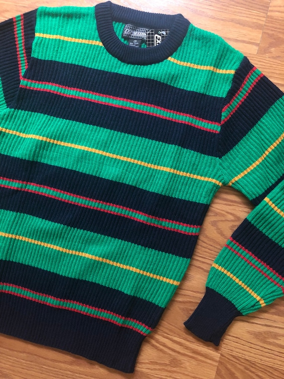 Grunge-Era Striped Sweater || Deadstock || Small |