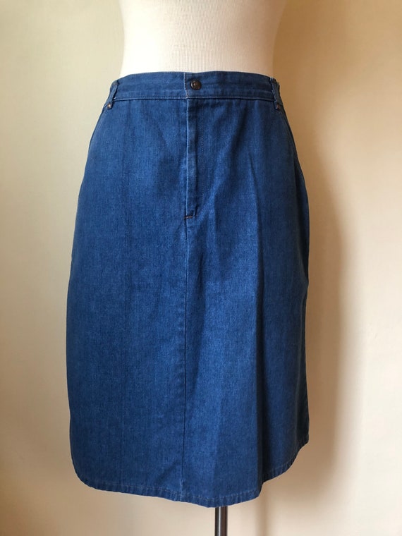 Vintage Levis White Tab Lighter Wash Denim Skirt … - image 4