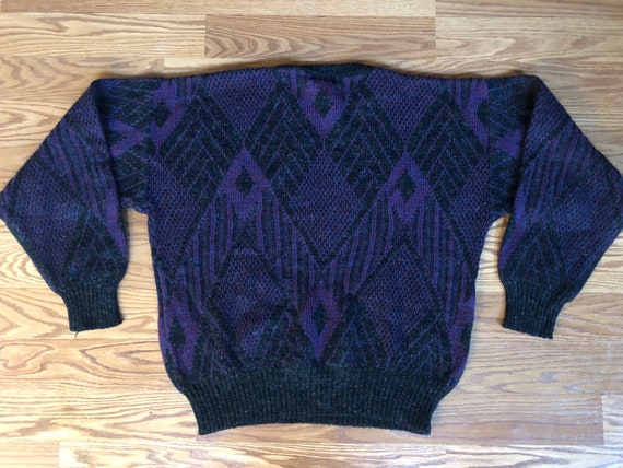 Cool Vintage Mod Knit Sweater || Large || 1980s - image 3