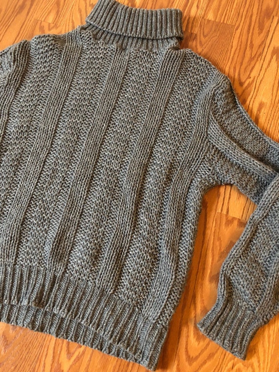 Vintage Shetland Wool Knit Turtleneck || Large || 