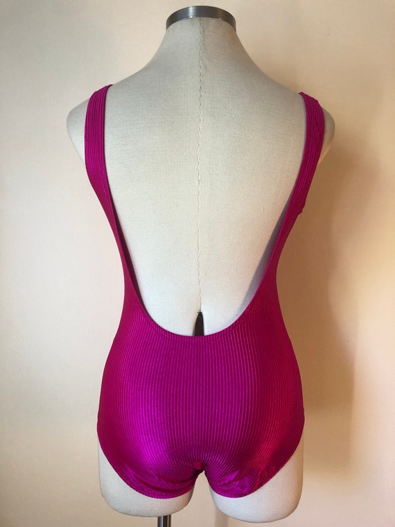 Vintage Hot Pink Ribbed One Piece Swimsuit ||  Si… - image 7