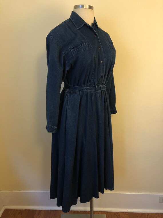 white christmas dresses Blue Distressed Belted Denim Shirt Dress main image 1