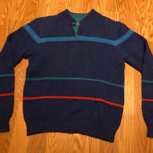 Vintage Striped Pendleton Sweater || 1970s Style || Vintage Pendleton || Sustainable Wool || Size Small || Androgynous Style || 70s