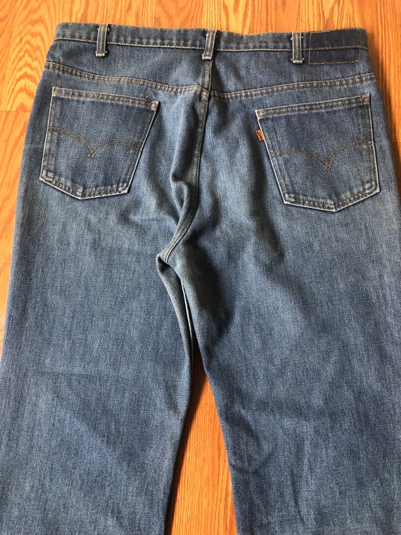 Lightly Faded 1970s Bootcut Levis 517 Jeans || 40… - image 7