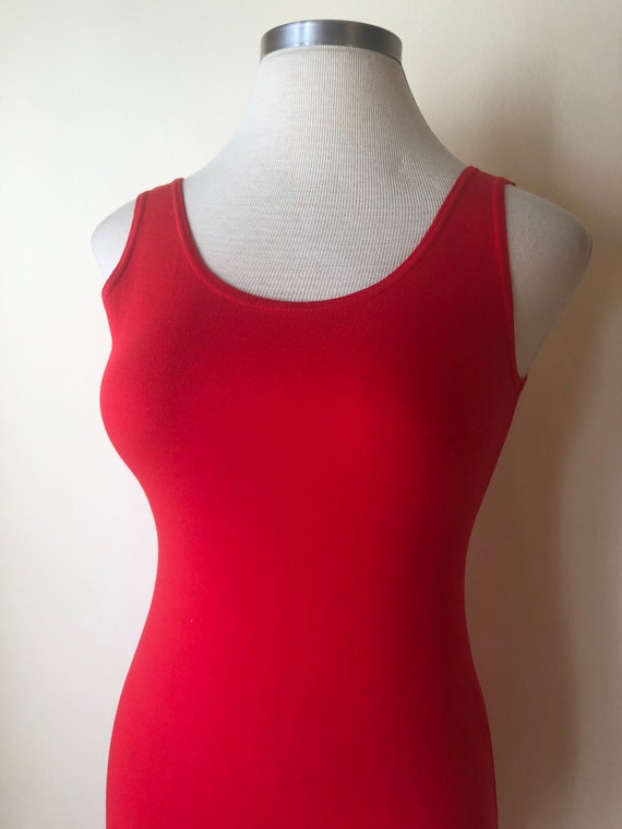 1980s Red Tank Dress || Large || Cindy Crawford - image 6