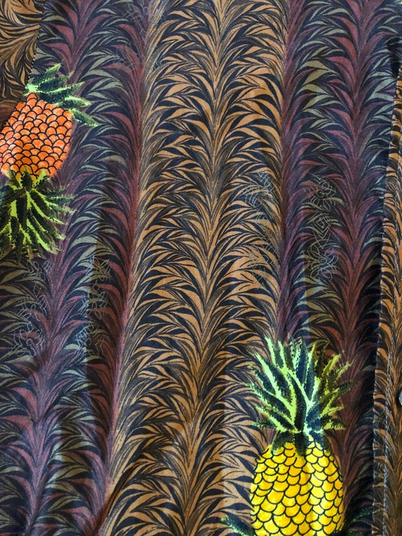 Vintage Hawaiian Shirt with Pineapples || Medium … - image 7