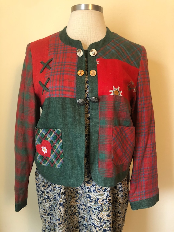 Vintage Patchwork Hippie Christmas Coat || Medium