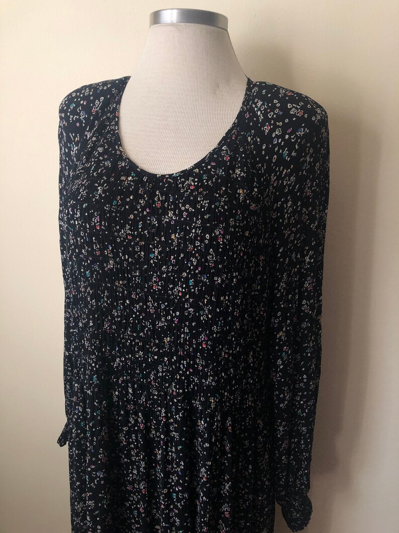 CHEZ by Tandy 80s Plus Size Floral Dress Grunge 1X