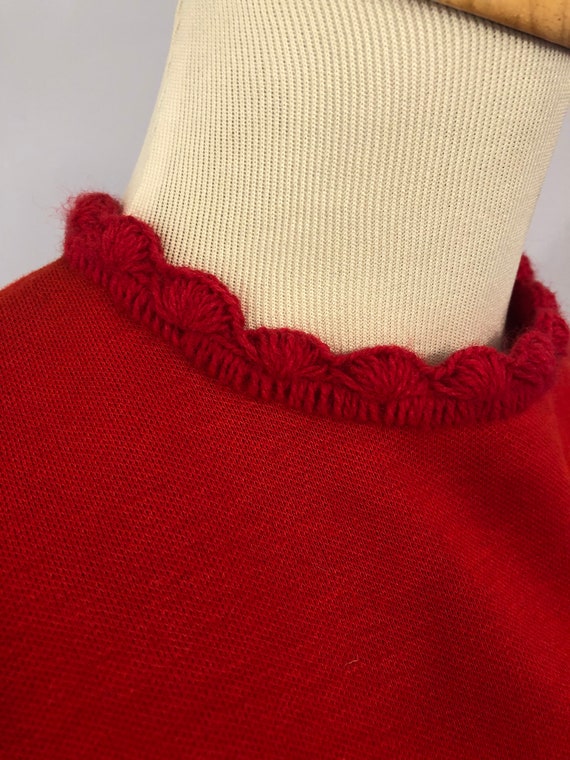 Red Knitwear Blouse with Crochet Edge Details || … - image 5