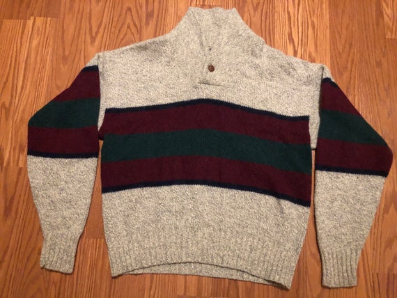 Vintage Eddie Bauer Shawl Knit Sweater || XL || 1… - image 2