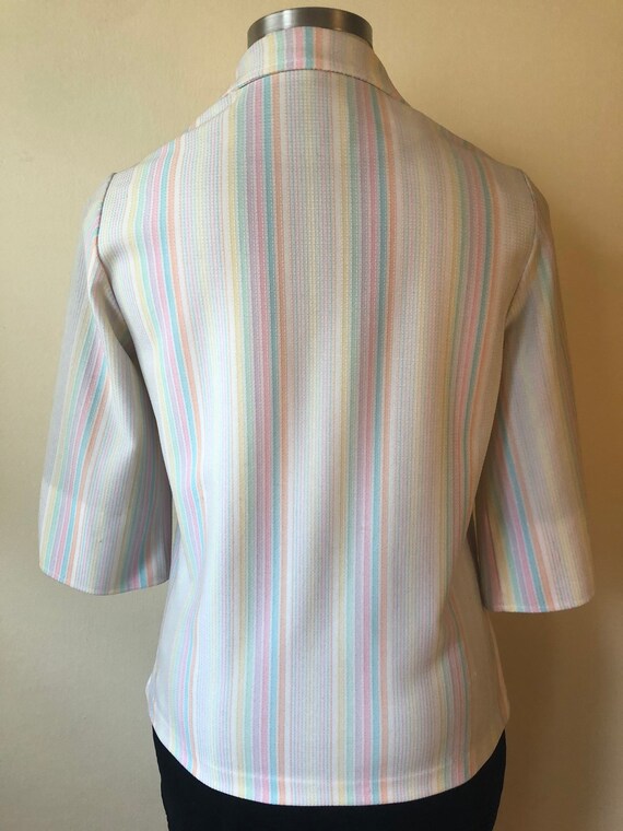 Pastel Rainbow Striped Light Coat || Size 16 - image 5
