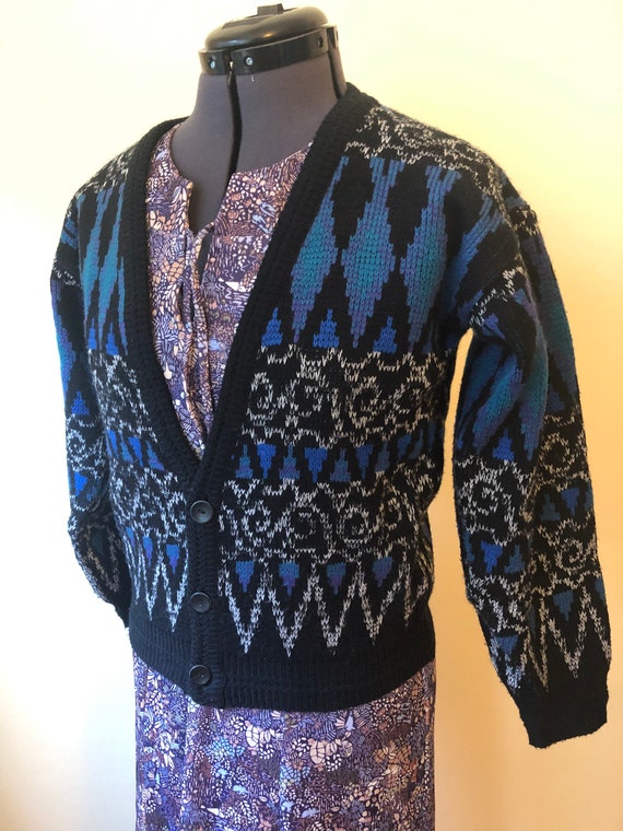 Crazy Cardigan by IMPACT! || 1980s || Spacedye ||… - image 4
