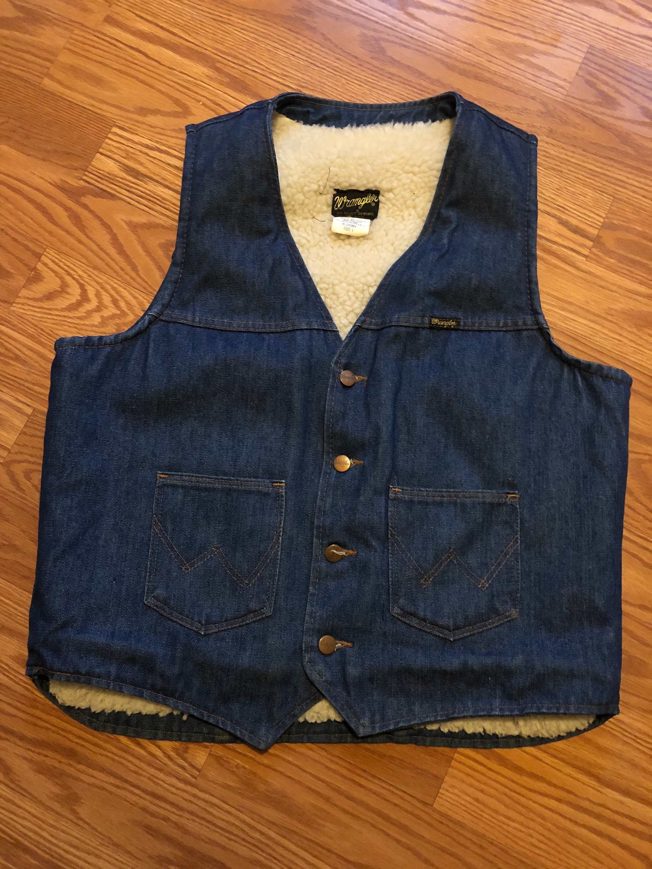 1970s Wrangler Sherpa Vest Large Vintage Western - Etsy 1970s Wrangler Sherpa Vest Large Vintage Western - Etsy