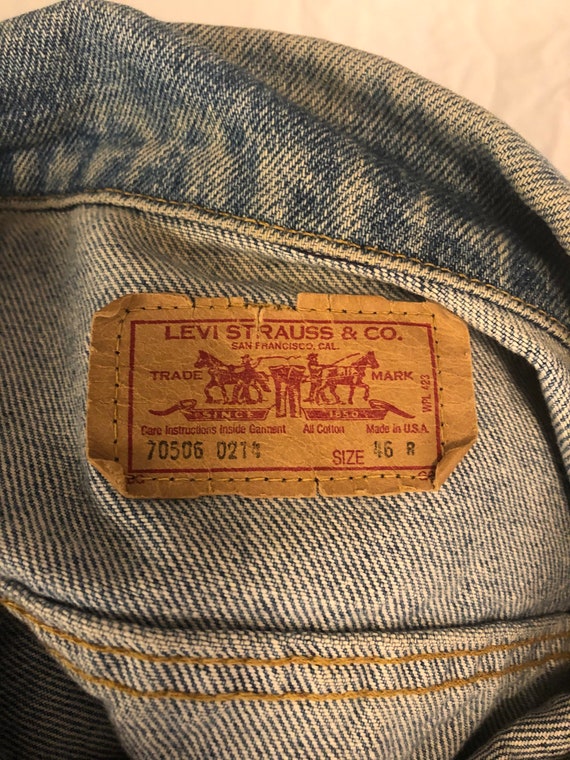 Grunge-era Levi's 506 Jean Jacket || 46R XL || 19… - image 4