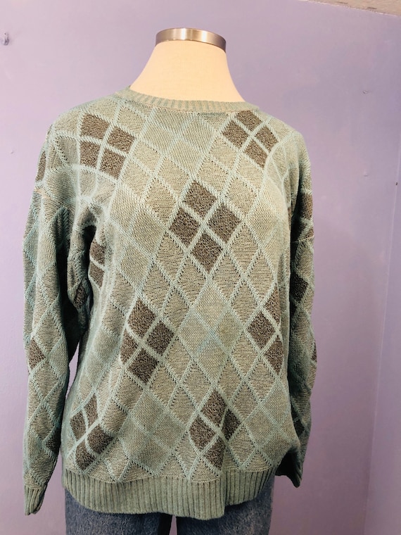Mod Geometric Sweater || 1980s