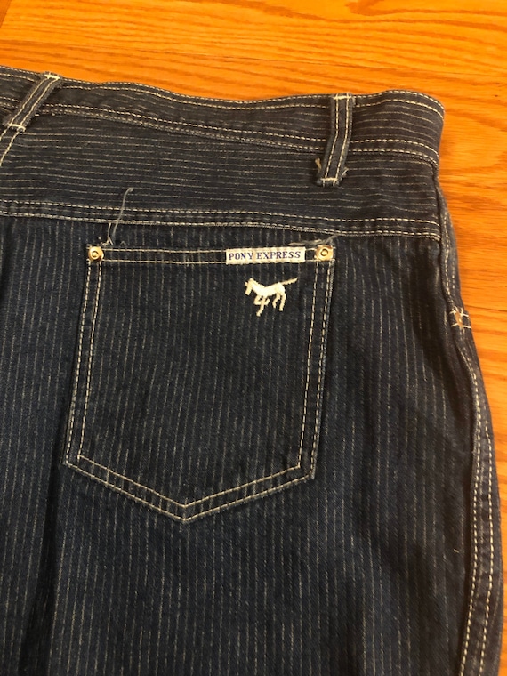 Plus Size Striped Denim by Pony Express W38 1980s Etsy